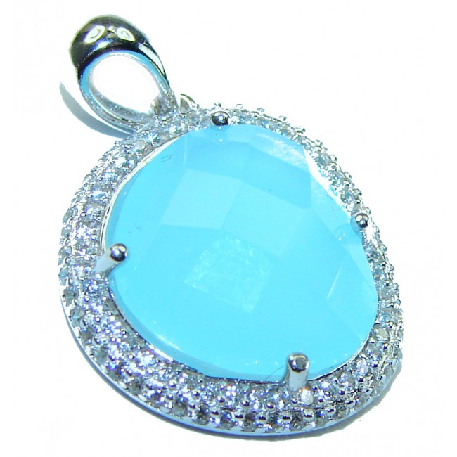 Eau Pure authentic Aquamarine .925 Sterling Silver handmade Pendant