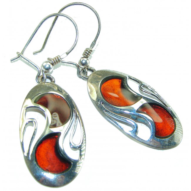 Authentic Baltic Amber .925 Sterling Silver earrings