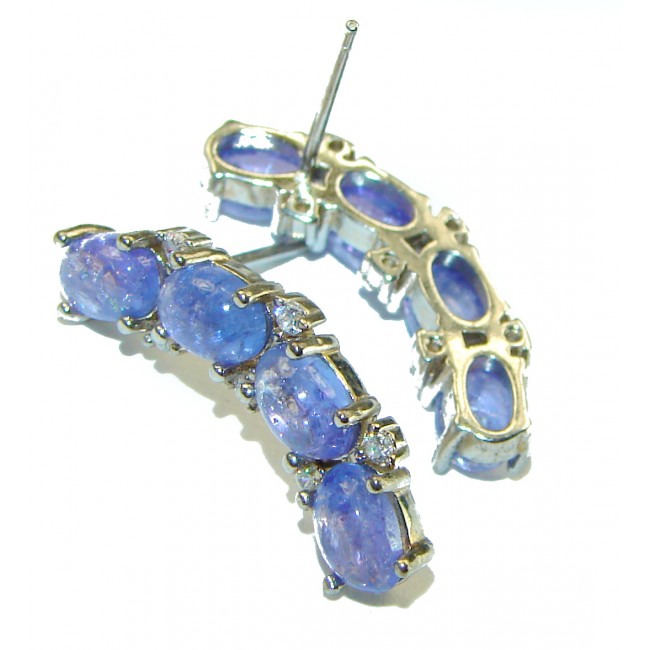 Luxurious Natural Tanzanite .925 Sterling Silver handmade earrings