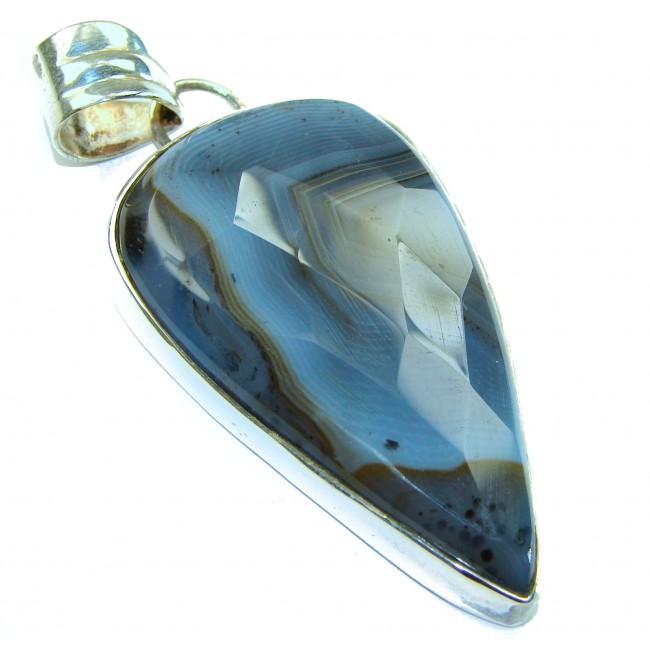 Pure Perfection Natural Moss Agate .925 Sterling Silver handmade Pendant