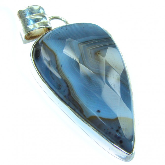 Pure Perfection Natural Moss Agate .925 Sterling Silver handmade Pendant