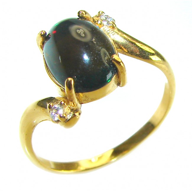 Other Galaxy Genuine 8.5 carat Black Opal 18K Gold over .925 Sterling Silver handmade Ring size 8 1/2