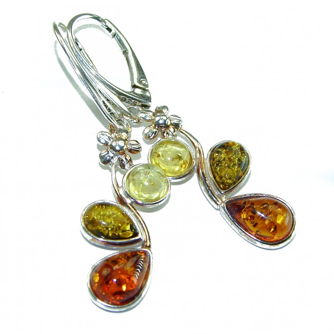 Authentic Baltic Amber .925 Sterling Silver earrings