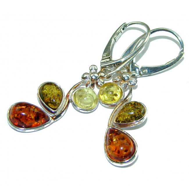 Authentic Baltic Amber .925 Sterling Silver earrings