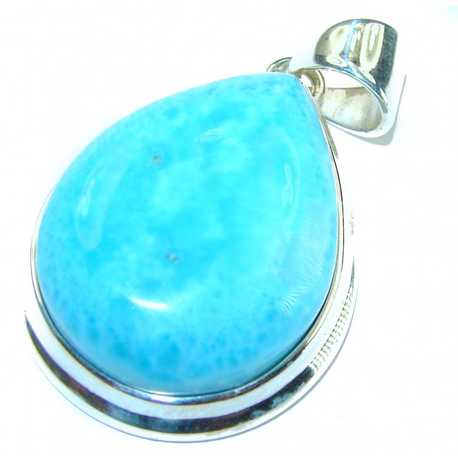 Vintage Beauty genuine Blue Larimar .925 Sterling Silver handmade Pendant