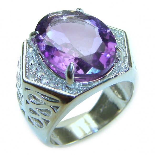 Lavender Beauty natural Amethyst .925 Sterling Silver Handcrafted Ring size 6