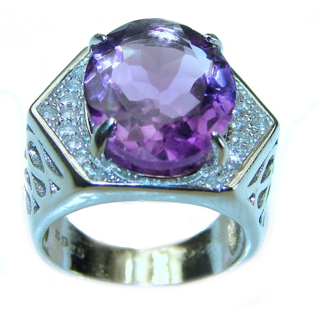 Lavender Beauty natural Amethyst .925 Sterling Silver Handcrafted Ring size 6