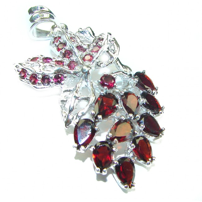 Carmen authentic Garnet .925 Sterling Silver Large handcrafted pendant