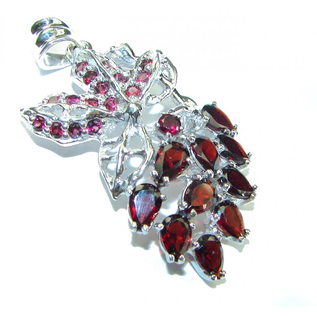 Carmen authentic Garnet .925 Sterling Silver Large handcrafted pendant