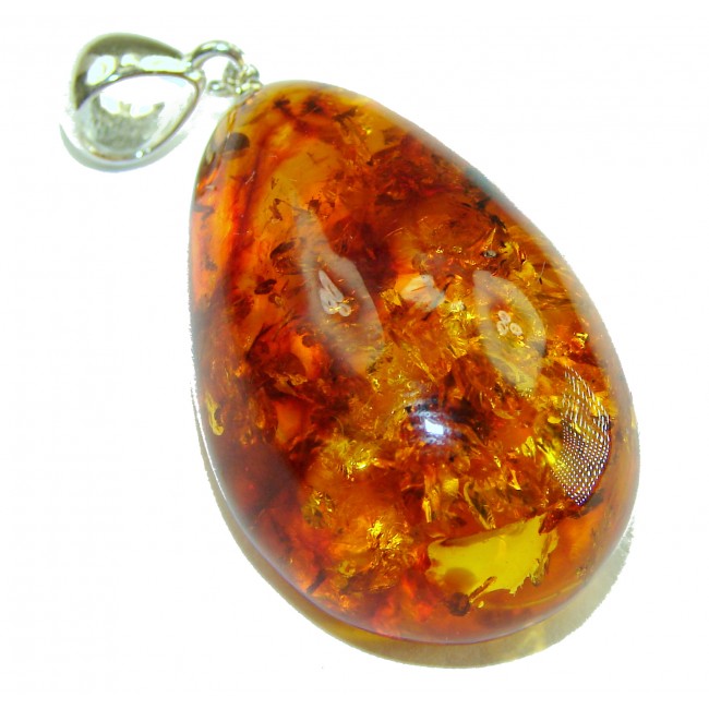 Vintage Beauty authentic Baltic Amber .925 Sterling Silver handcrafted pendant