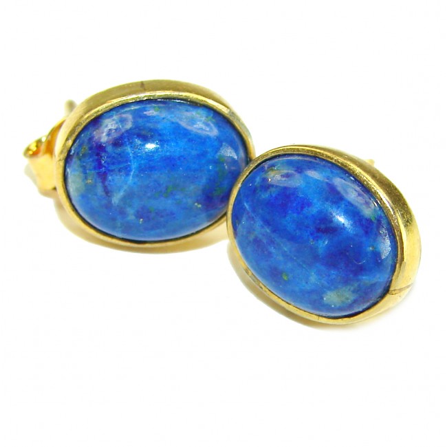 Perfect genuine Lapis Lazuli 14K Gold over .925 Sterling Silver handmade earrings