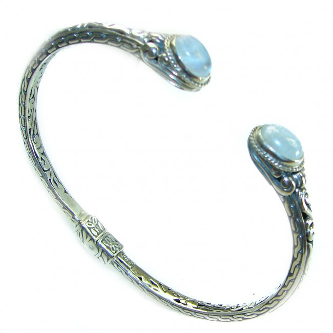 Bali Legacy 18.8 grams authentic Moonstone Floral Bracelet in .925 Sterling Silver