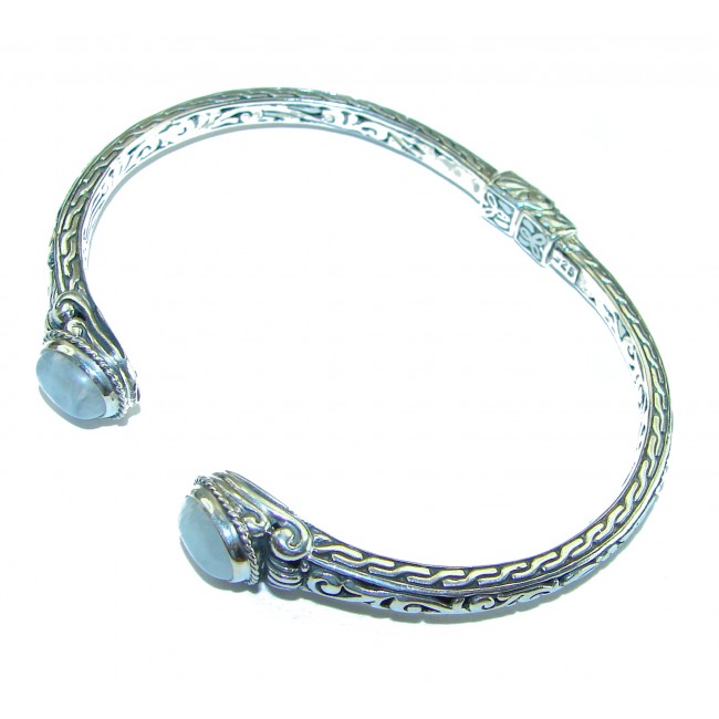 Bali Legacy 18.8 grams authentic Moonstone Floral Bracelet in .925 Sterling Silver