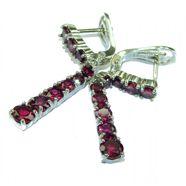 Red Beauty authentic Garnet .925 Sterling Silver handcrafted earrings