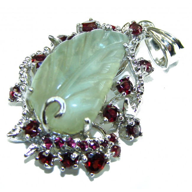 Natural Green Amethyst Garnet .925 Sterling Silver handmade Pendant