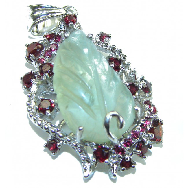 Natural Green Amethyst Garnet .925 Sterling Silver handmade Pendant