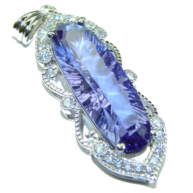 Superior quality 15.2 carat Fresh Purple Helenite .925 Sterling Silver Pendant