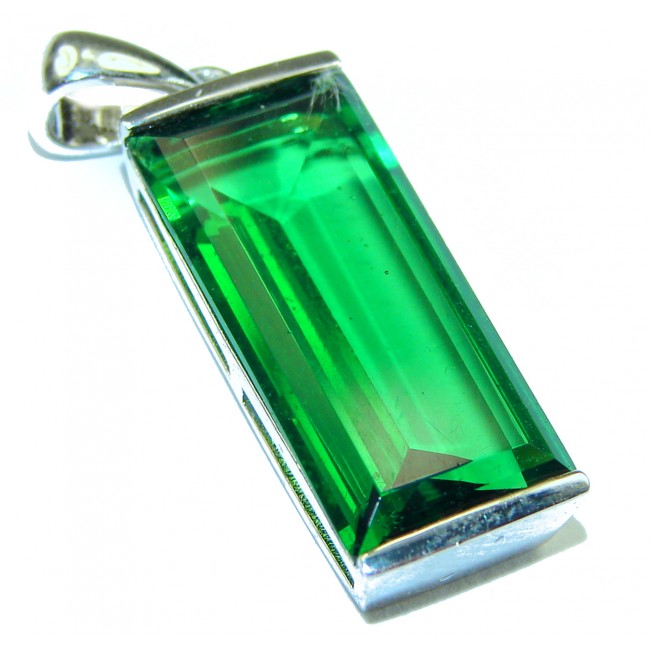 26.2 carat Natural Helenite .925 Sterling Silver handmade pendant