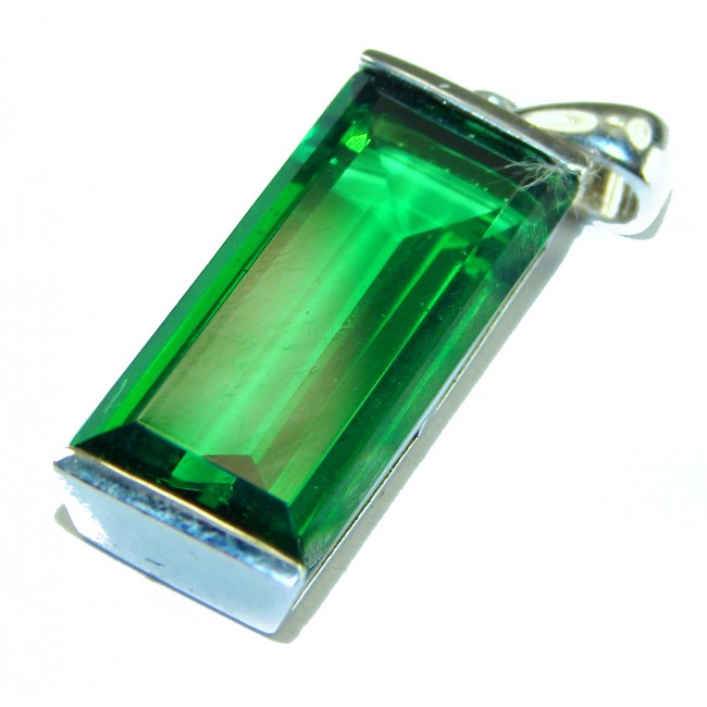 26.2 carat Natural Helenite .925 Sterling Silver handmade pendant