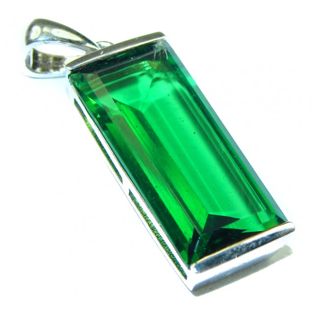 26.2 carat Natural Helenite .925 Sterling Silver handmade pendant