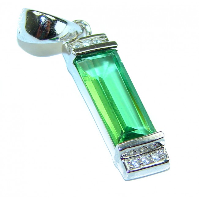 4.2 carat Natural Helenite .925 Sterling Silver handmade pendant