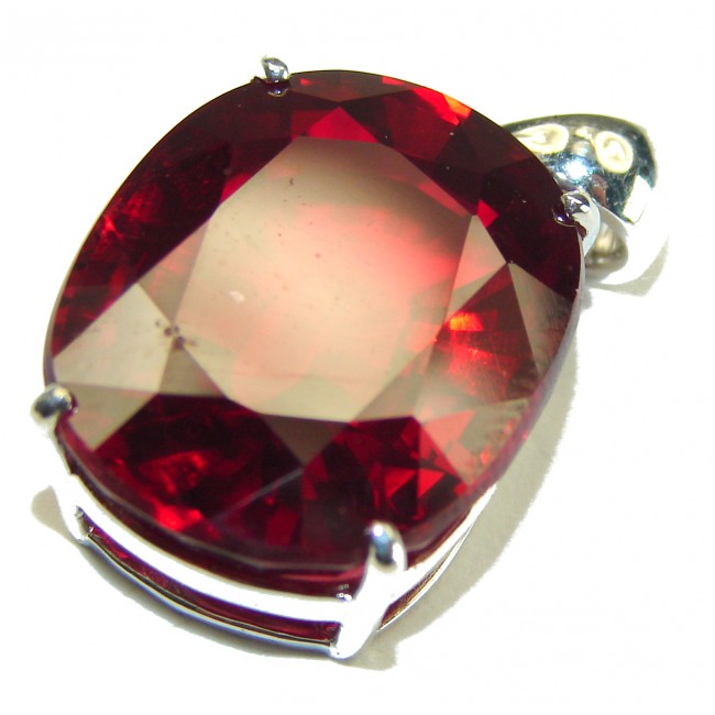 True Passion 28.5 carat Red Topaz .925 Sterling Silver handmade Pendant