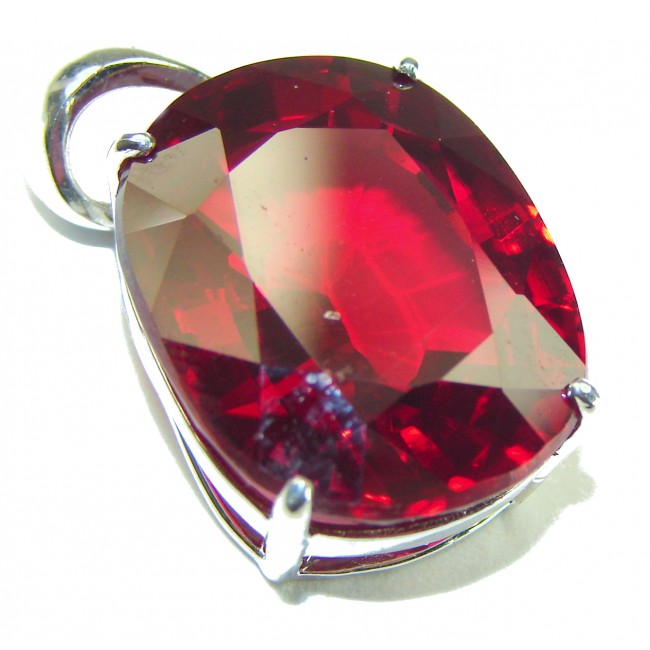 True Passion 28.5 carat Red Topaz .925 Sterling Silver handmade Pendant