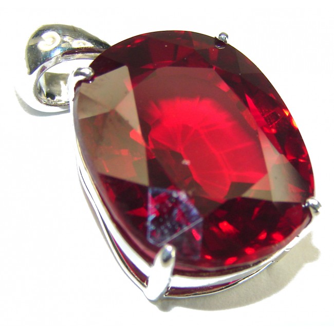 True Passion 28.5 carat Red Topaz .925 Sterling Silver handmade Pendant