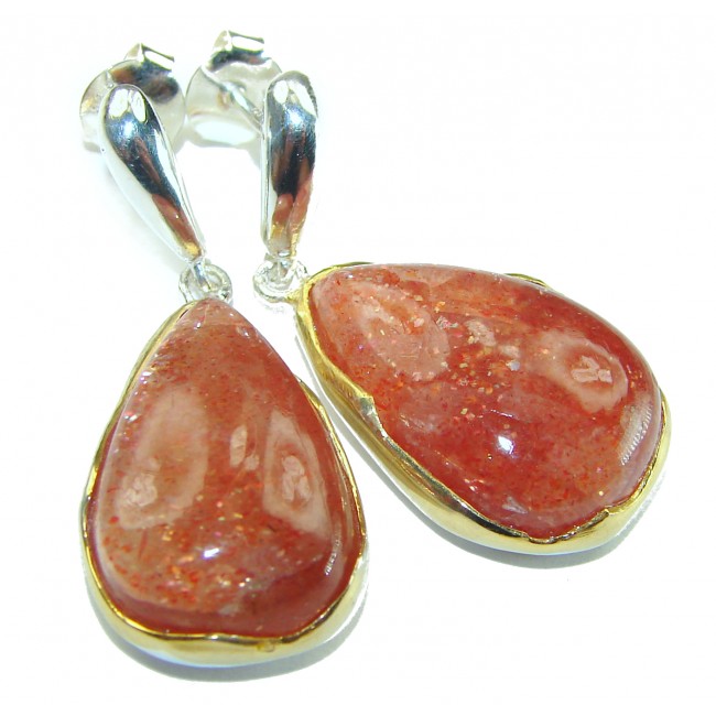 Excellent quality golden Calcite 14K Gold over .925 Sterling Silver earrings