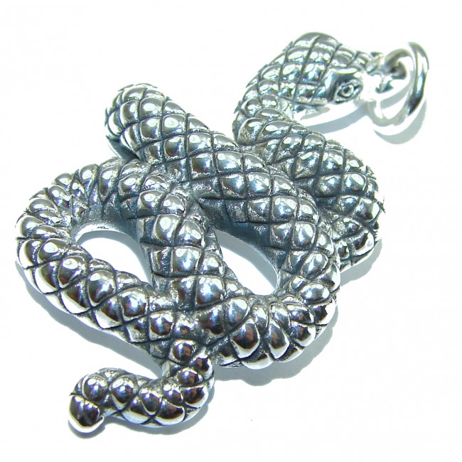 Boa Snake Marcasite .925 Sterling Silver Bali made Pendant