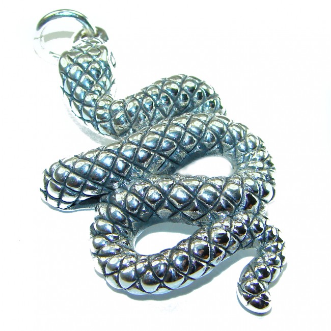 Boa Snake Marcasite .925 Sterling Silver Bali made Pendant