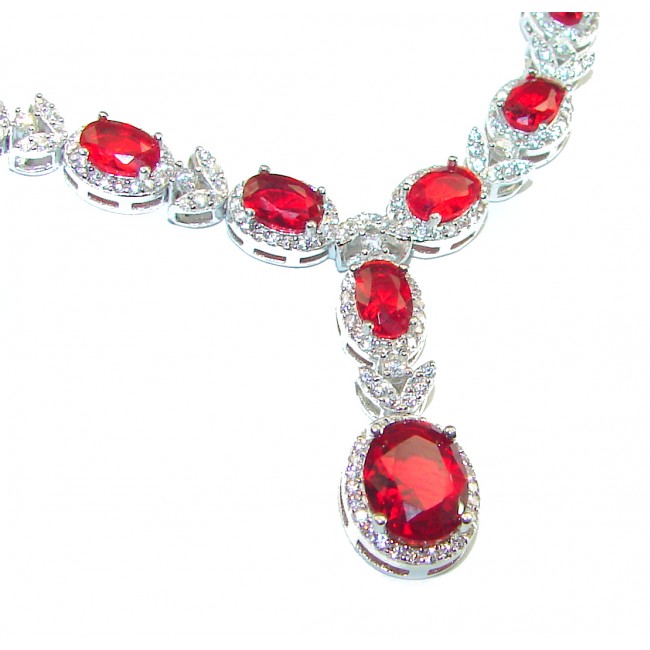 Timeless Treasure Red Topaz .925 Sterling Silver handcrafted necklace