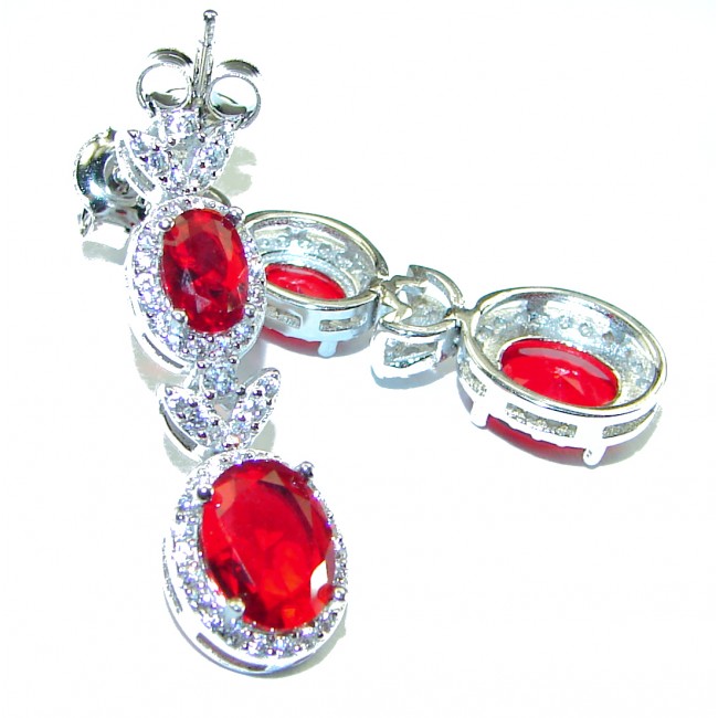 Timeless Treasure Red Topaz .925 Sterling Silver handcrafted Earrings