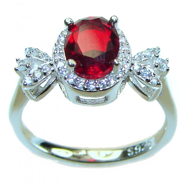 Royal Red Ruby .925 Sterling Silver handcrafted Ring size 6 1/2