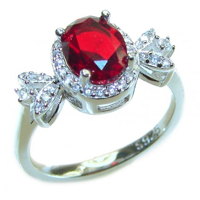 Royal Red Ruby .925 Sterling Silver handcrafted Ring size 6 1/2