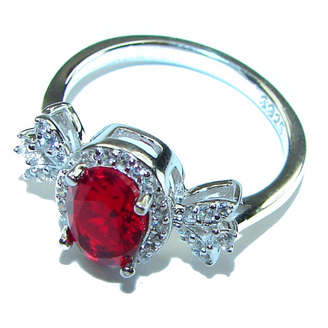 Royal Red Ruby .925 Sterling Silver handcrafted Ring size 6 1/2