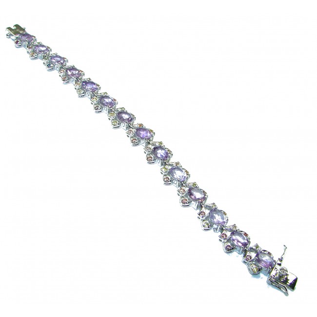 Luxurious Amethyst .925 Sterling Silver handmade Bracelet