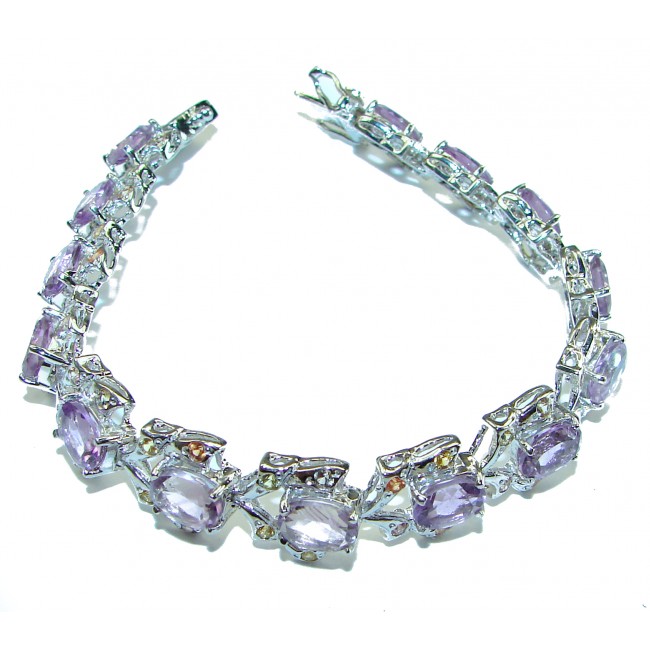 Luxurious Amethyst .925 Sterling Silver handmade Bracelet