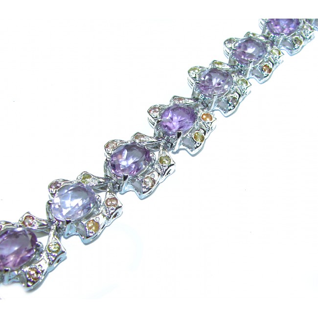 Luxurious Amethyst .925 Sterling Silver handmade Bracelet