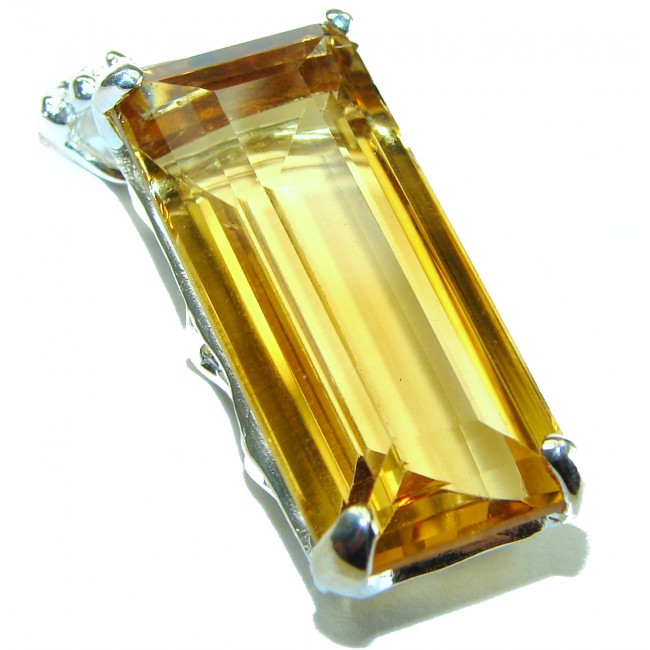 Authentic Golden Lemon Quartz .925 Sterling Silver handmade Pendant