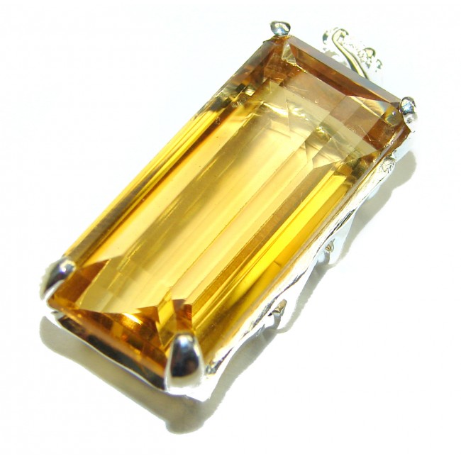 Authentic Golden Lemon Quartz .925 Sterling Silver handmade Pendant