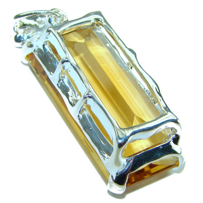 Authentic Golden Lemon Quartz .925 Sterling Silver handmade Pendant