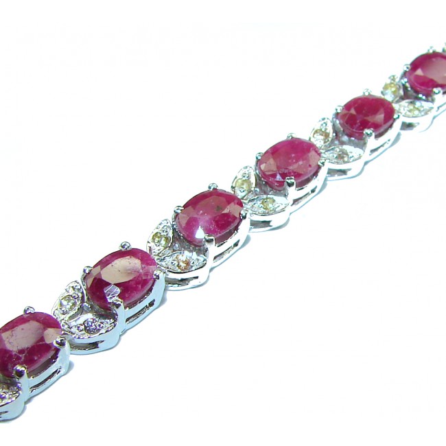 Incredible design authentic Ruby .925 Sterling Silver handmade Bracelet