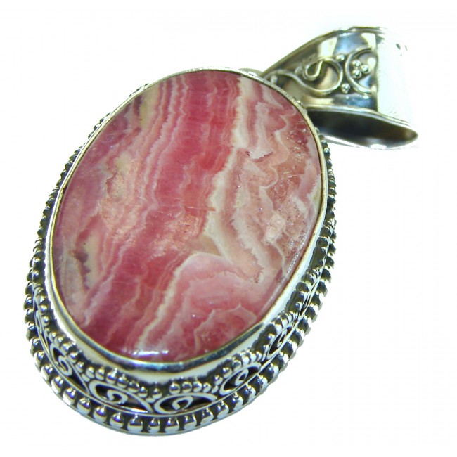 Genuine Argentinian Rhodochrosite .925 Sterling Silver handmade Pendant