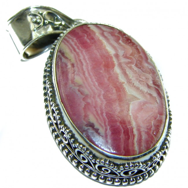 Genuine Argentinian Rhodochrosite .925 Sterling Silver handmade Pendant