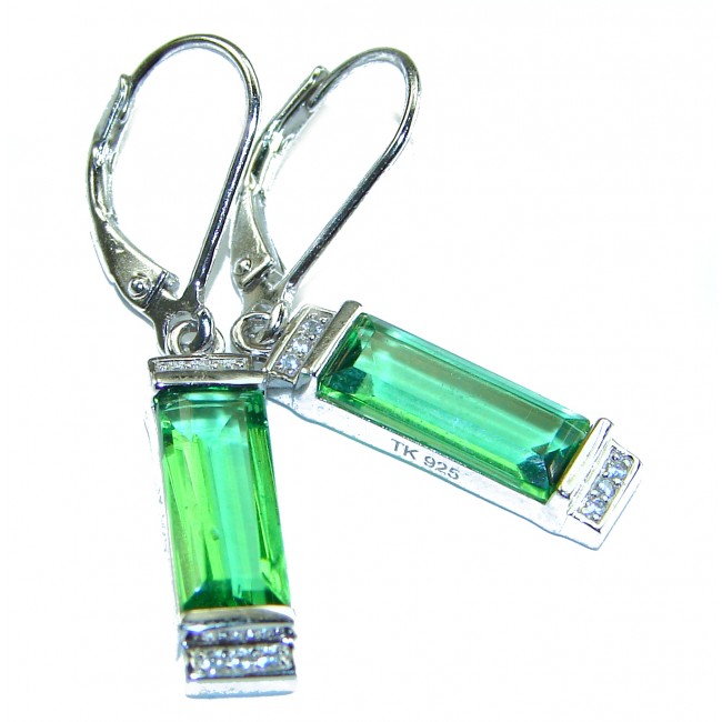 Very Unique Chrome Diopside .925 Sterling Silver handcrafted earrings