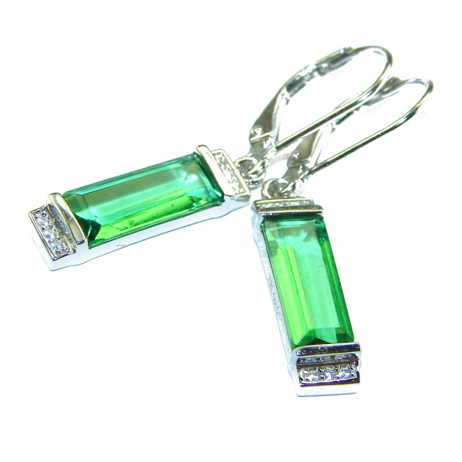 Very Unique Chrome Diopside .925 Sterling Silver handcrafted earrings