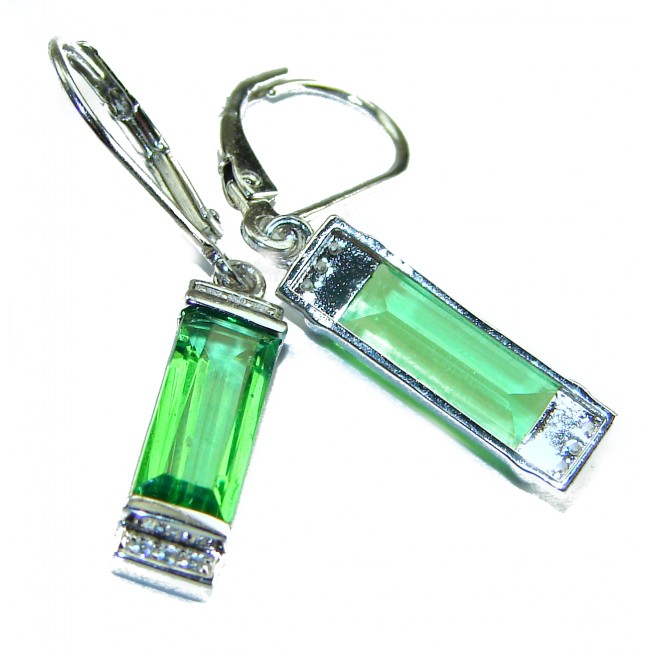 Very Unique Chrome Diopside .925 Sterling Silver handcrafted earrings