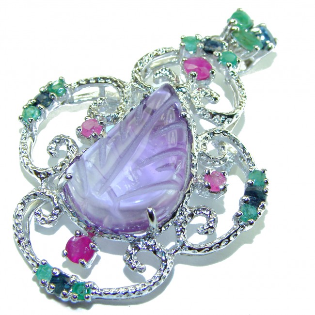 Summer Beauty Amethyst .925 Sterling Silver handcrafted Pendant