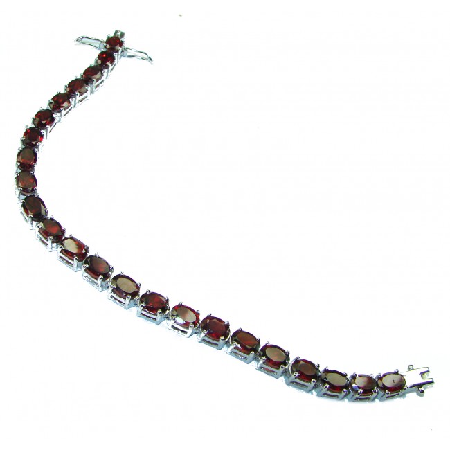 Authentic faceted Garnet .925 Sterling Silver handcrafted Bracelet